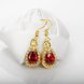 Wholesale Fashion classic Womens dangle Earrings Water Drop Shaped Red Stone CZ Gold Earrings For Woman Jewelry Dropshipping TGGPDE076 4 small