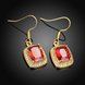 Wholesale Fashion classic Womens dangle Earrings big Red Stone CZ Gold Earrings For Woman Jewelry Dropshipping TGGPDE077 1 small