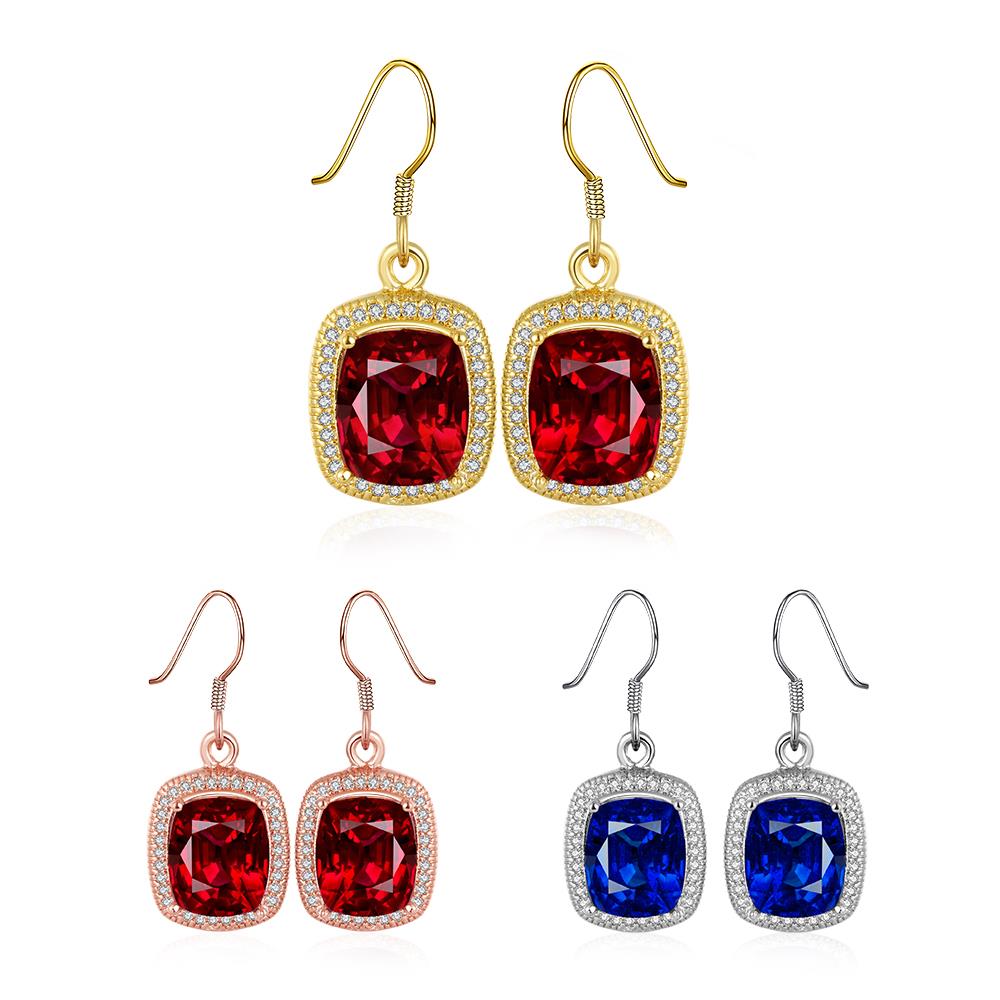 Wholesale Fashion classic Womens dangle Earrings big Red Stone CZ Gold Earrings For Woman Jewelry Dropshipping TGGPDE077 5
