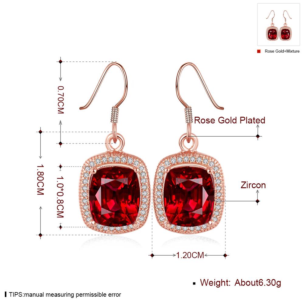 Wholesale Fashion classic Womens dangle Earrings big Red Stone CZ Gold Earrings For Woman Jewelry Dropshipping TGGPDE077 6