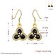 Wholesale Fashion Classic 24K Gold Plated Rhinestone Dangle Earring clover black earring jewelry  TGGPDE079 0 small