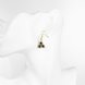 Wholesale Fashion Classic 24K Gold Plated Rhinestone Dangle Earring clover black earring jewelry  TGGPDE079 4 small
