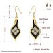 Wholesale Fashion Classic 24K Gold Plated Rhinestone Dangle Earring leaf shape black earring jewelry  TGGPDE087 0 small