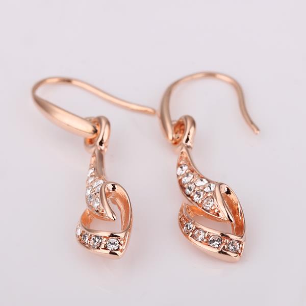 Wholesale Fashion jewelry China White Zircon Water Drop Earrings For Women Rose Gold Dangle Earrings Female Luxury Accessories TGGPDE101 1