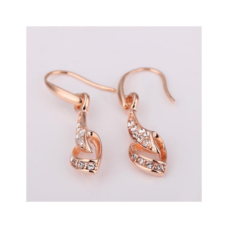Wholesale Fashion jewelry China White Zircon Water Drop Earrings For Women Rose Gold Dangle Earrings Female Luxury Accessories TGGPDE101 1