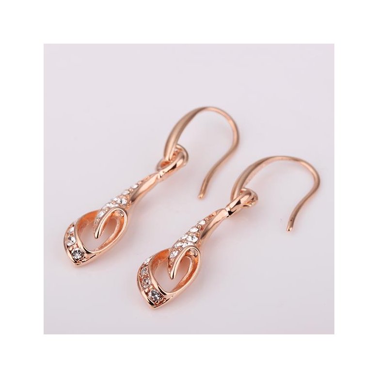 Wholesale Fashion jewelry China White Zircon Water Drop Earrings For Women Rose Gold Dangle Earrings Female Luxury Accessories TGGPDE101 3