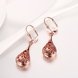 Wholesale New Unique Long Earrings Women Wedding Fine Cute Fine Jewelry Rose Gold Hollow Carving Vintage water drop Dangle Earrings TGGPDE105 2 small