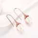 Wholesale Elegant Round Imitation Pearl Dangle Earrings rose gold Dazzling Women Engagement Wedding Graceful Accessories Fashion Earrings TGGPDE106 2 small