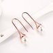 Wholesale Elegant Round Imitation Pearl Dangle Earrings rose gold Dazzling Women Engagement Wedding Graceful Accessories Fashion Earrings TGGPDE108 2 small