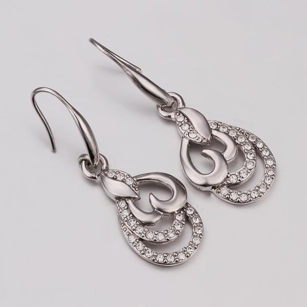 Wholesale Romantic Platinum Heart zircon Dangle Earring for women Wedding Graceful Accessories Fashion Earrings TGGPDE112 0