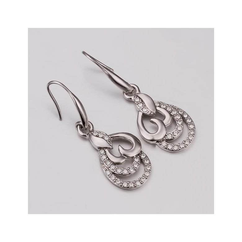 Wholesale Romantic Platinum Heart zircon Dangle Earring for women Wedding Graceful Accessories Fashion Earrings TGGPDE112 0
