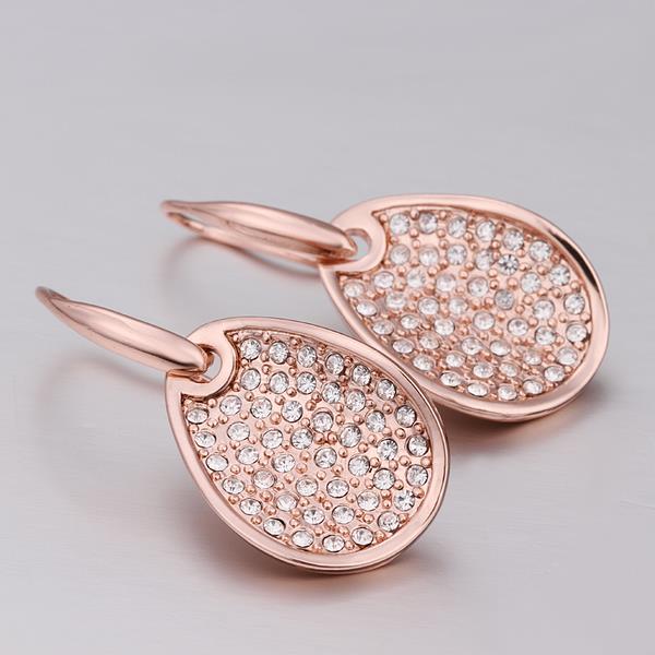 Wholesale Trendy Rose Gold Plated Rhinestone zircon water drop Dangle Earring delicate high quality earring for women wedding jewelry   TGGPDE009 1