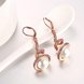 Wholesale Elegant Round Imitation Pearl Dangle Earrings rose gold Dazzling Women Engagement Wedding Graceful Accessories Fashion Earrings TGGPDE116 2 small