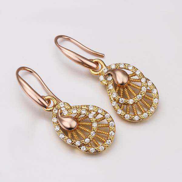Wholesale Romantic 24K Gold Plated Rhinestone Dangle Earring unique wheel-shaped earring jewelry TGGPDE118 0