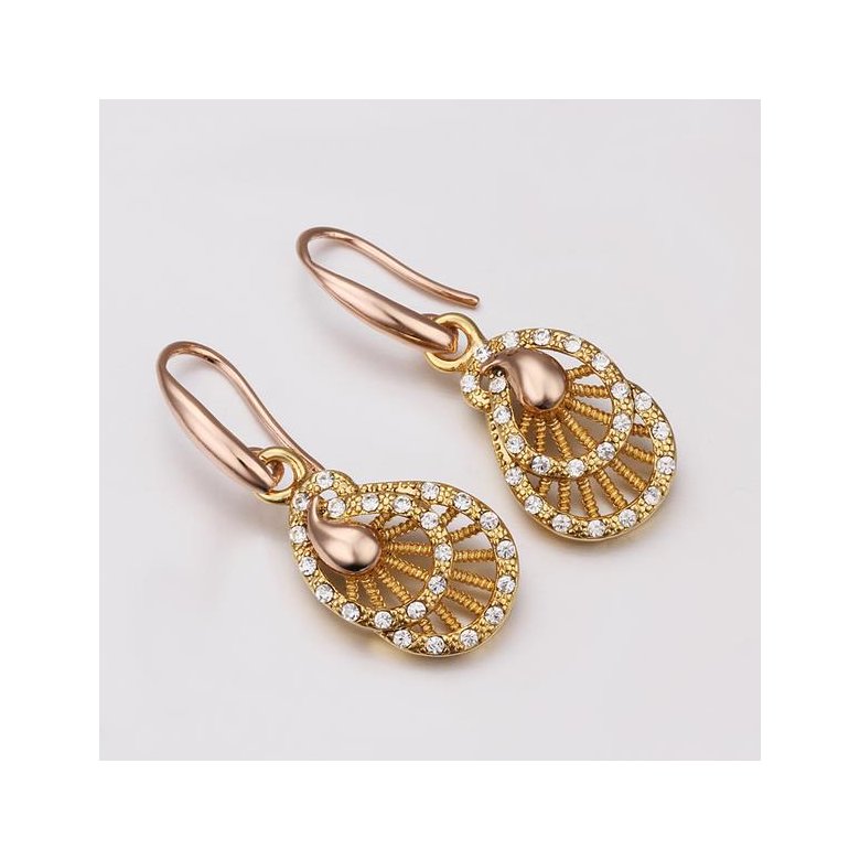 Wholesale Romantic 24K Gold Plated Rhinestone Dangle Earring unique wheel-shaped earring jewelry TGGPDE118 0