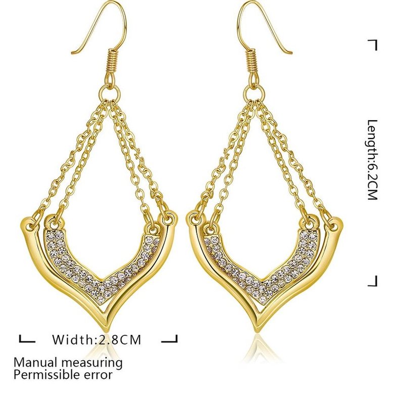 Wholesale Romantic 24K Gold Rhinestone Dangle Earring Dazzling Women Engagement Wedding Graceful Accessories Fashion Earrings TGGPDE124 0