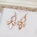 Wholesale Classic Rose Gold Leaf Czech Rhinestone Dangle Earring Delicate Micro Inlaid Cubic Zircon Earrings Bride Wedding Jewelry TGGPDE012 2 small