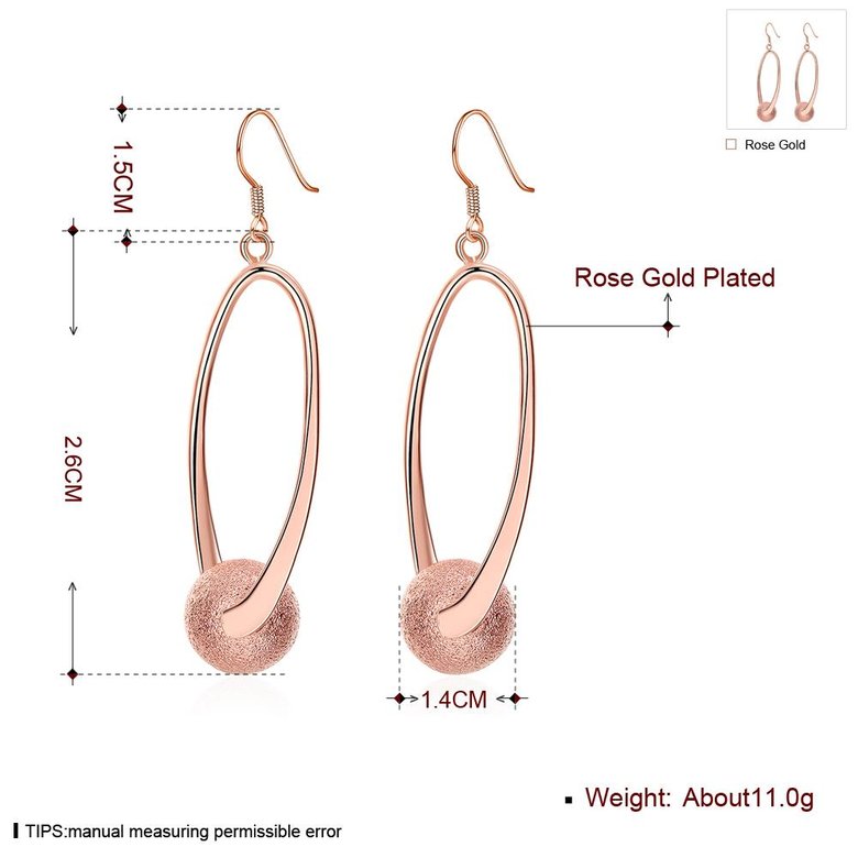 Wholesale Gold Color Sand Matt Surface Finish Ball Drop Women Dangle Earrings Stainless Steel Elegant Lady Female Party Jewelry TGGPDE165 0