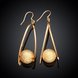 Wholesale Gold Color Sand Matt Surface Finish Ball Drop Women Dangle Earrings Stainless Steel Elegant Lady Female Party Jewelry TGGPDE165 2 small