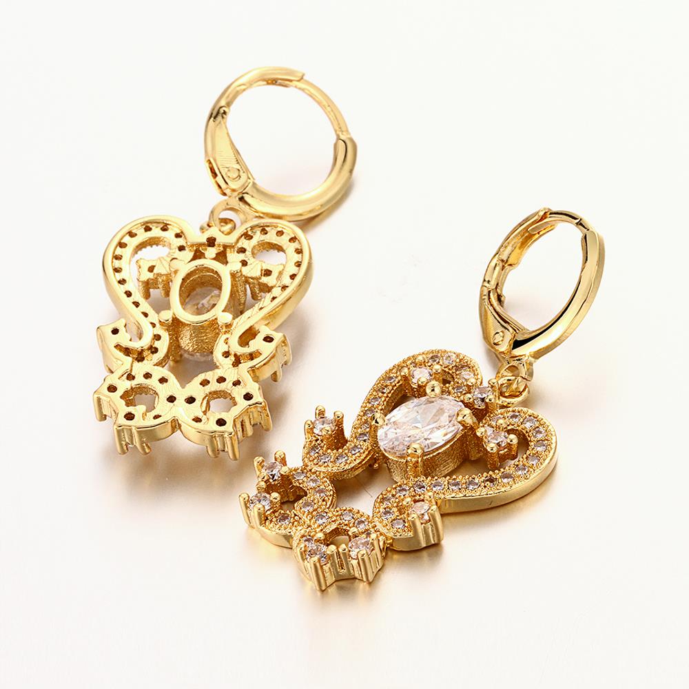 Wholesale Gold Color Carve patterns zircon Women Dangle Earrings Elegant Lady Female wedding Party Jewelry TGGPDE174 0