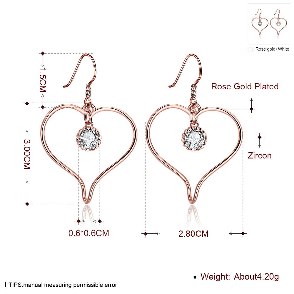 Wholesale Hot selling women Drop Earrings Hollow Out heart shape zircon Lovely Jewelry for Girls High Quality Accessories TGGPDE186 3