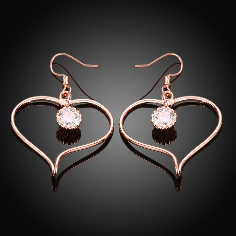 Wholesale Hot selling women Drop Earrings Hollow Out heart shape zircon Lovely Jewelry for Girls High Quality Accessories TGGPDE186 4