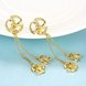 Wholesale Vintage Trendy Gold Color Long Tassel Drop Earrings for Women high quaity clover shape Dangle Earring  TGGPDE187 2 small
