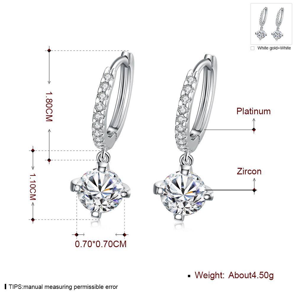 Wholesale  New Trendy Luxury Silver Color Drop Earring Wedding Bridal Accessories Shine Zircon Stone Elegant Women Jewelry TGGPDE189 4