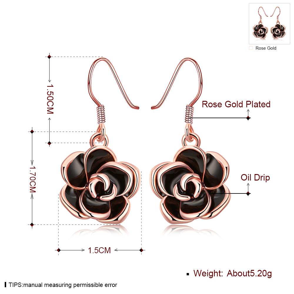 Wholesale Romantic Rose Flower black Earrings for Women Charming Wedding  Earring Female Jewelry fine Gifts TGGPDE191 0