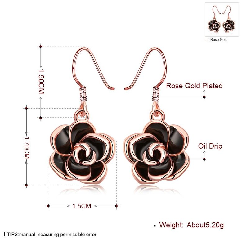 Wholesale Romantic Rose Flower black Earrings for Women Charming Wedding  Earring Female Jewelry fine Gifts TGGPDE191 0