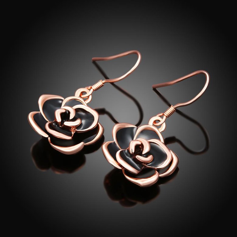 Wholesale Romantic Rose Flower black Earrings for Women Charming Wedding  Earring Female Jewelry fine Gifts TGGPDE191 1