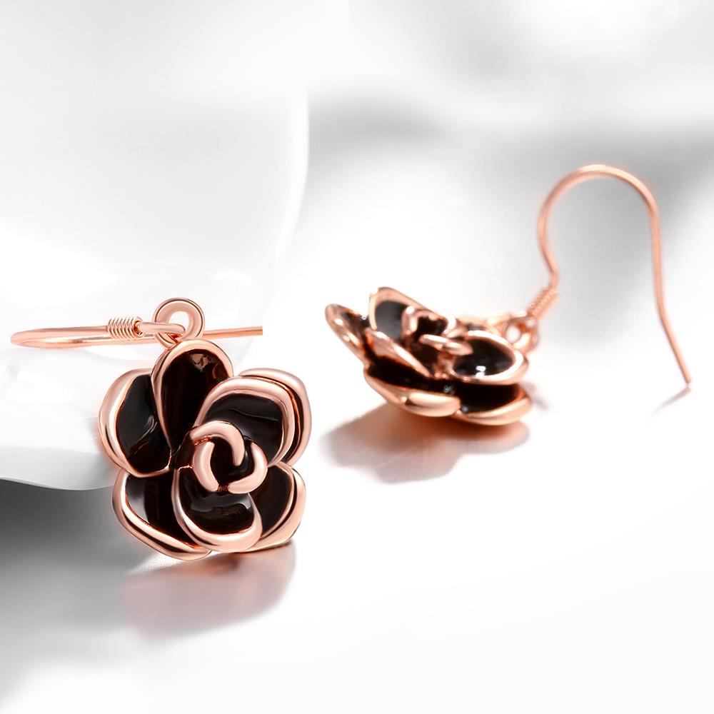 Wholesale Romantic Rose Flower black Earrings for Women Charming Wedding  Earring Female Jewelry fine Gifts TGGPDE191 3