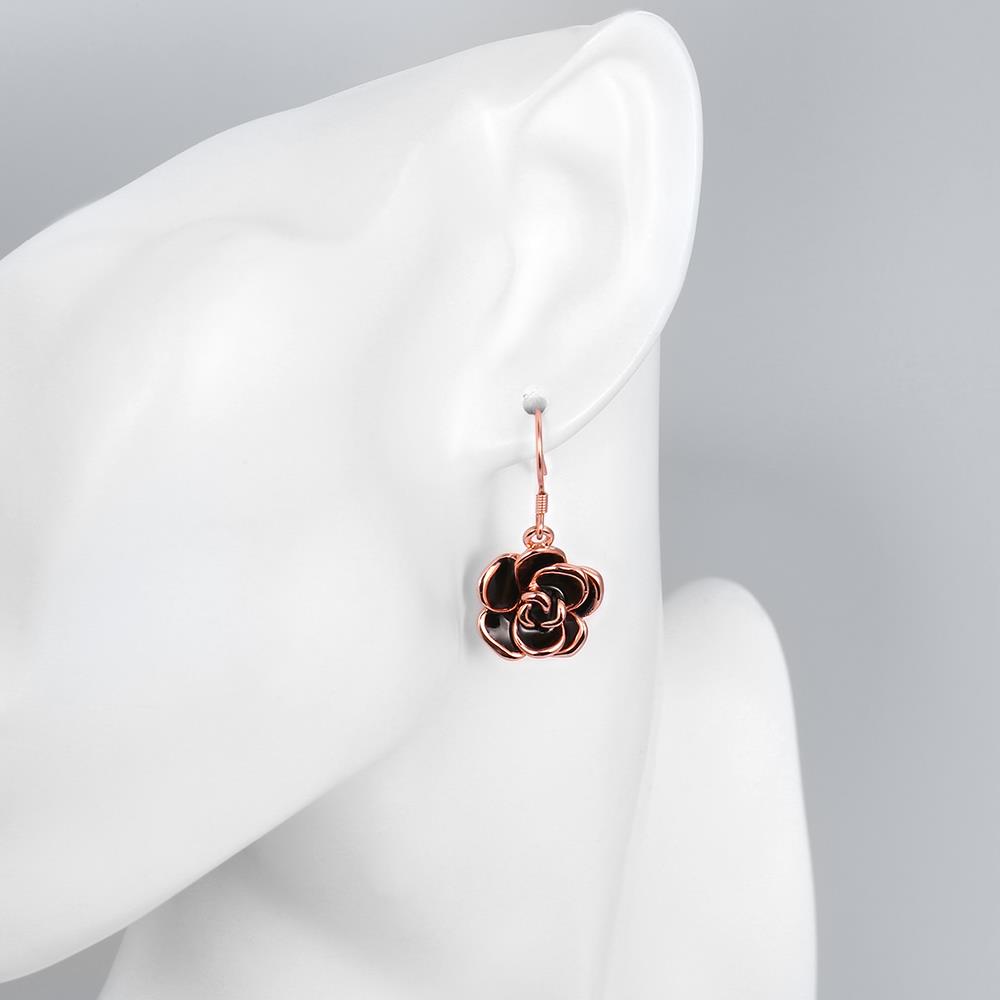 Wholesale Romantic Rose Flower black Earrings for Women Charming Wedding  Earring Female Jewelry fine Gifts TGGPDE191 4
