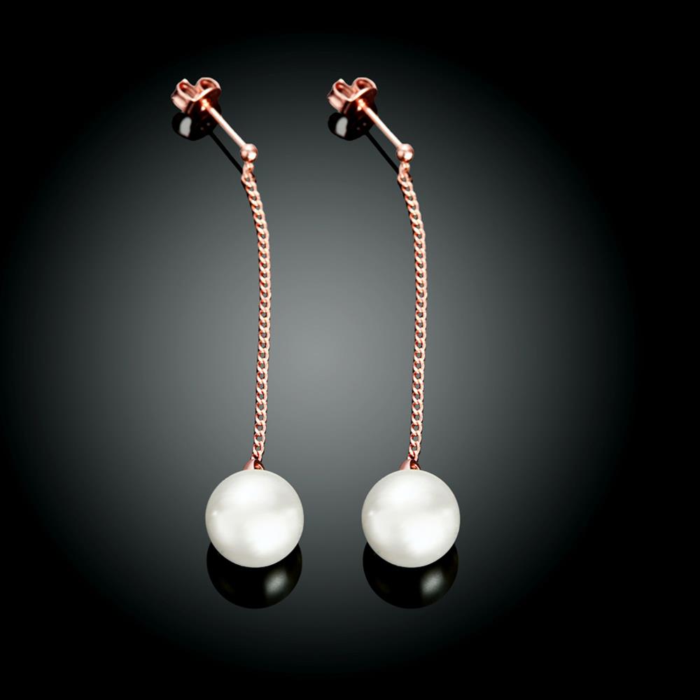Wholesale New Fashion rose gold earring white pearl Long Earrings romantic Cute for Women Wedding fine Jewelry TGGPDE019 1