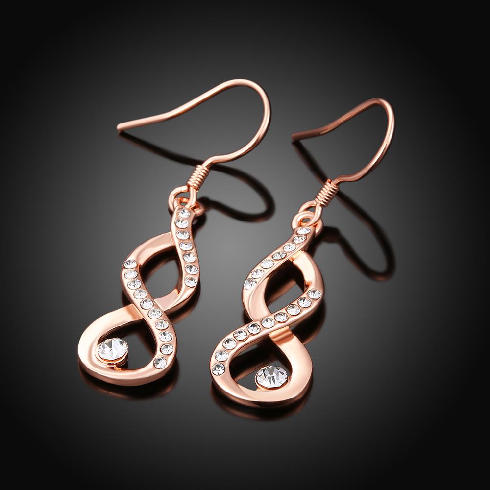 Wholesale Fashion simple Zirconia dangle Earrings rose Gold Color Plated 8 Shape Geometric Earrings for Women Jewelry Gifts TGGPDE003 1