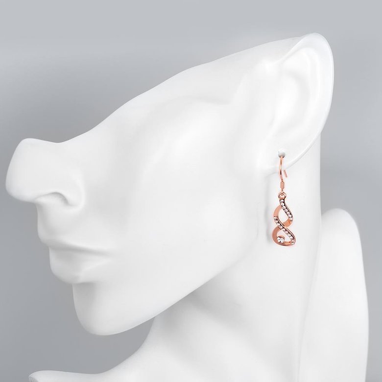 Wholesale Fashion simple Zirconia dangle Earrings rose Gold Color Plated 8 Shape Geometric Earrings for Women Jewelry Gifts TGGPDE003 4