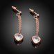 Wholesale New Fashion rose gold heart shape white zircon Long Earrings romantic Cute Dangle Earrings Women Wedding fine Jewelry TGGPDE023 0 small