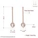 Wholesale New Fashion rose gold heart shape white zircon Long Earrings romantic Cute Dangle Earrings Women Wedding fine Jewelry TGGPDE023 3 small