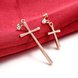 Wholesale Cross Earrings for Women rose Gold Color high quality zircon Earrings hot selling Religious Jewelry TGGPDE028 4 small