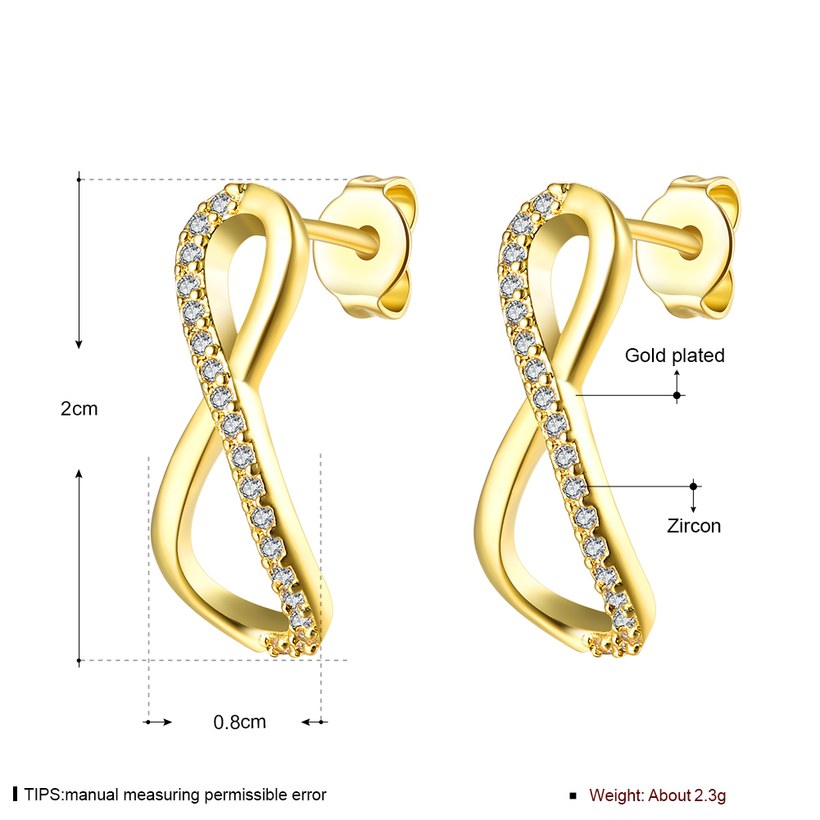 Wholesale Romantic 24k Gold  Geometric White CZ Dangle Earring delicate Modern Jewelry Gift TGGPDE029 0