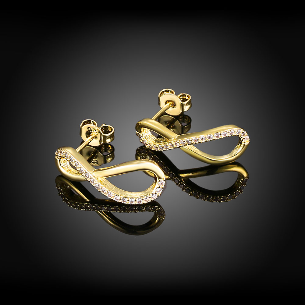 Wholesale Romantic 24k Gold  Geometric White CZ Dangle Earring delicate Modern Jewelry Gift TGGPDE029 1