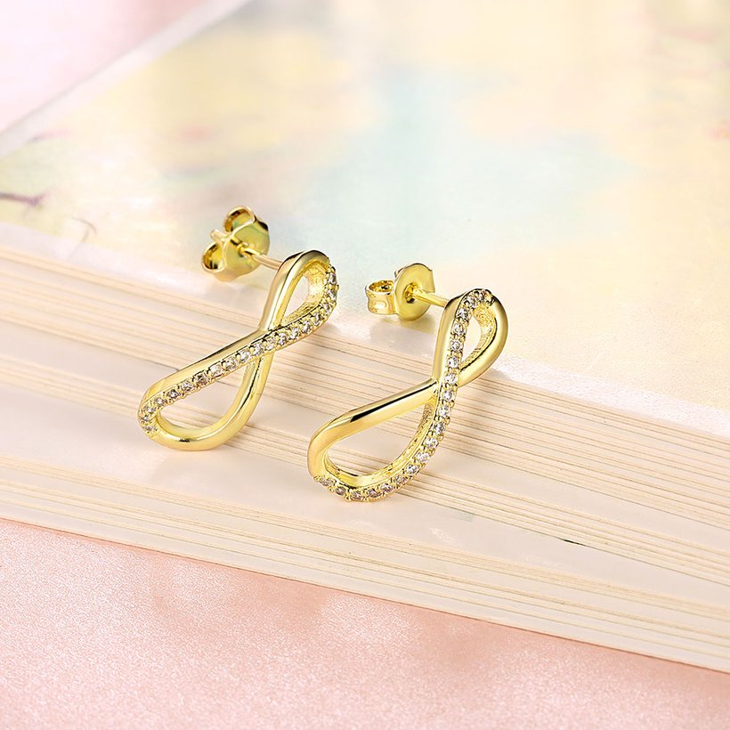 Wholesale Romantic 24k Gold  Geometric White CZ Dangle Earring delicate Modern Jewelry Gift TGGPDE029 3