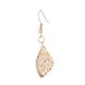 Wholesale Fashion Women Earring Rose Gold Color hollow Drop Earring Office Style Leaf Shape crystal  New style Earrin Jewelry TGGPDE043 1 small