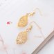 Wholesale Fashion Women Earring Rose Gold Color hollow Drop Earring Office Style Leaf Shape crystal  New style Earrin Jewelry TGGPDE043 2 small