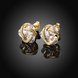 Wholesale Trendy 24K Gold Plated White CZ Stud Earring Romantic Infinite love with Crystal Earring for Wedding Brand Jewelry Gift TGGPE103 1 small
