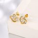 Wholesale Trendy 24K Gold Plated White CZ Stud Earring Romantic Infinite love with Crystal Earring for Wedding Brand Jewelry Gift TGGPE103 2 small