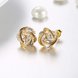 Wholesale Trendy 24K Gold Plated White CZ Stud Earring Romantic Infinite love with Crystal Earring for Wedding Brand Jewelry Gift TGGPE103 3 small