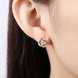 Wholesale Trendy 24K Gold Plated White CZ Stud Earring Romantic Infinite love with Crystal Earring for Wedding Brand Jewelry Gift TGGPE103 4 small