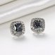 Wholesale Luxury popular Crystal Black Zircon Stone Earrings Square Earrings Silver Color Wedding Earrings For Women TGGPE006 2 small