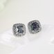 Wholesale Luxury popular Crystal Black Zircon Stone Earrings Square Earrings Silver Color Wedding Earrings For Women TGGPE006 3 small